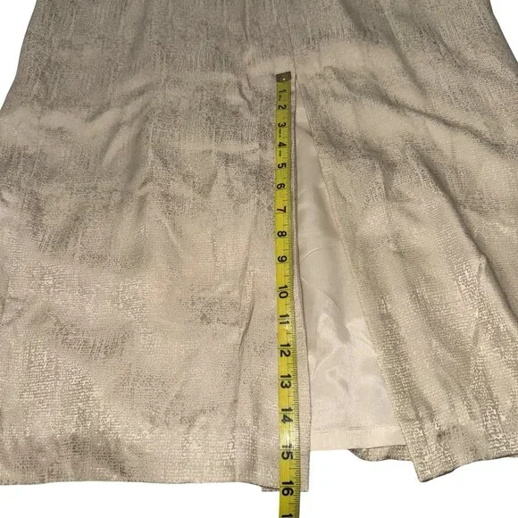 Adrianna Papell 100% Silk Jacket Women's Gold Long Sleeve Vintage Embroidered 16 - Picture 13 of 16